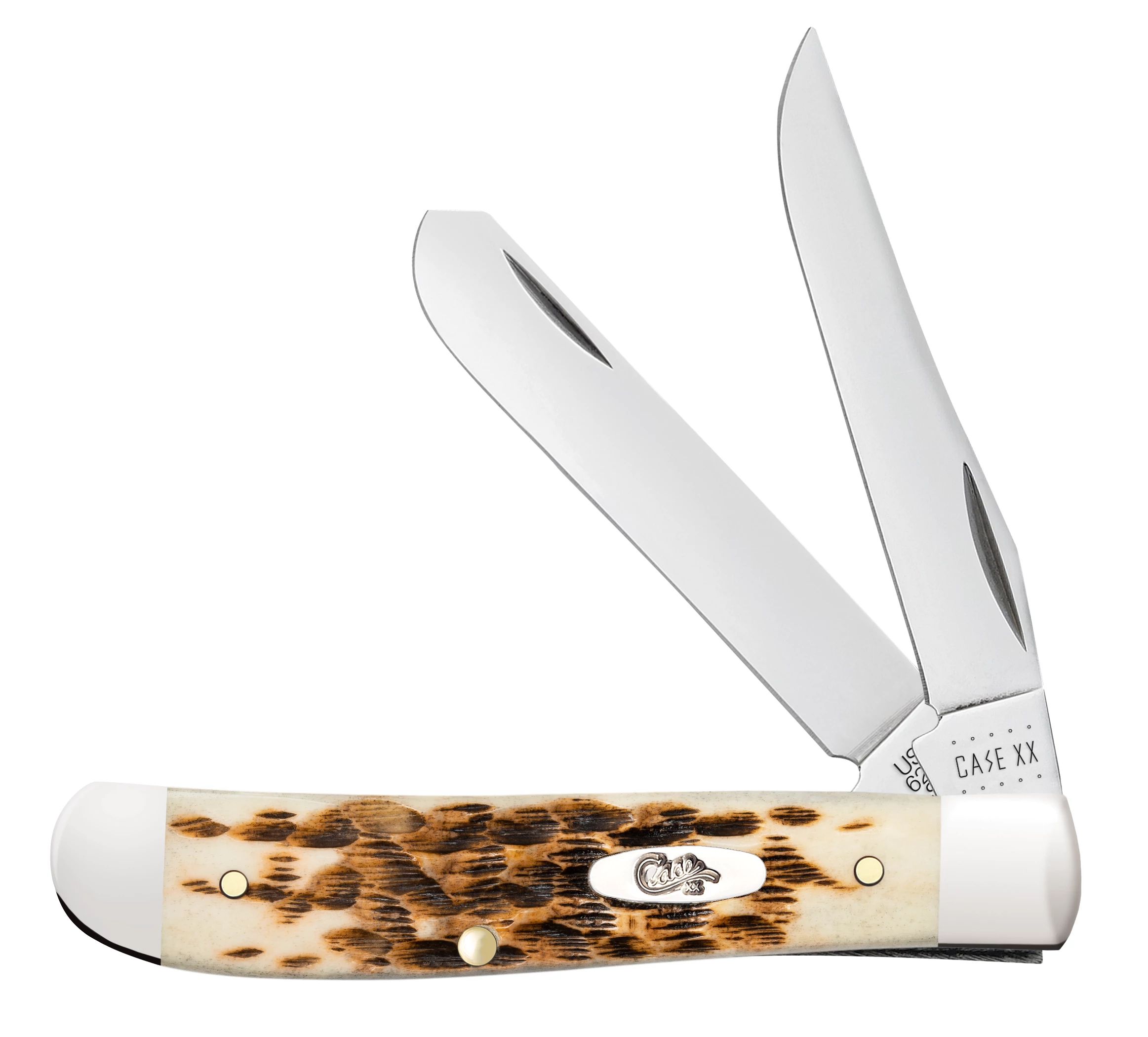 Peach Seed Jig Amber Bone Mini Trapper 00013