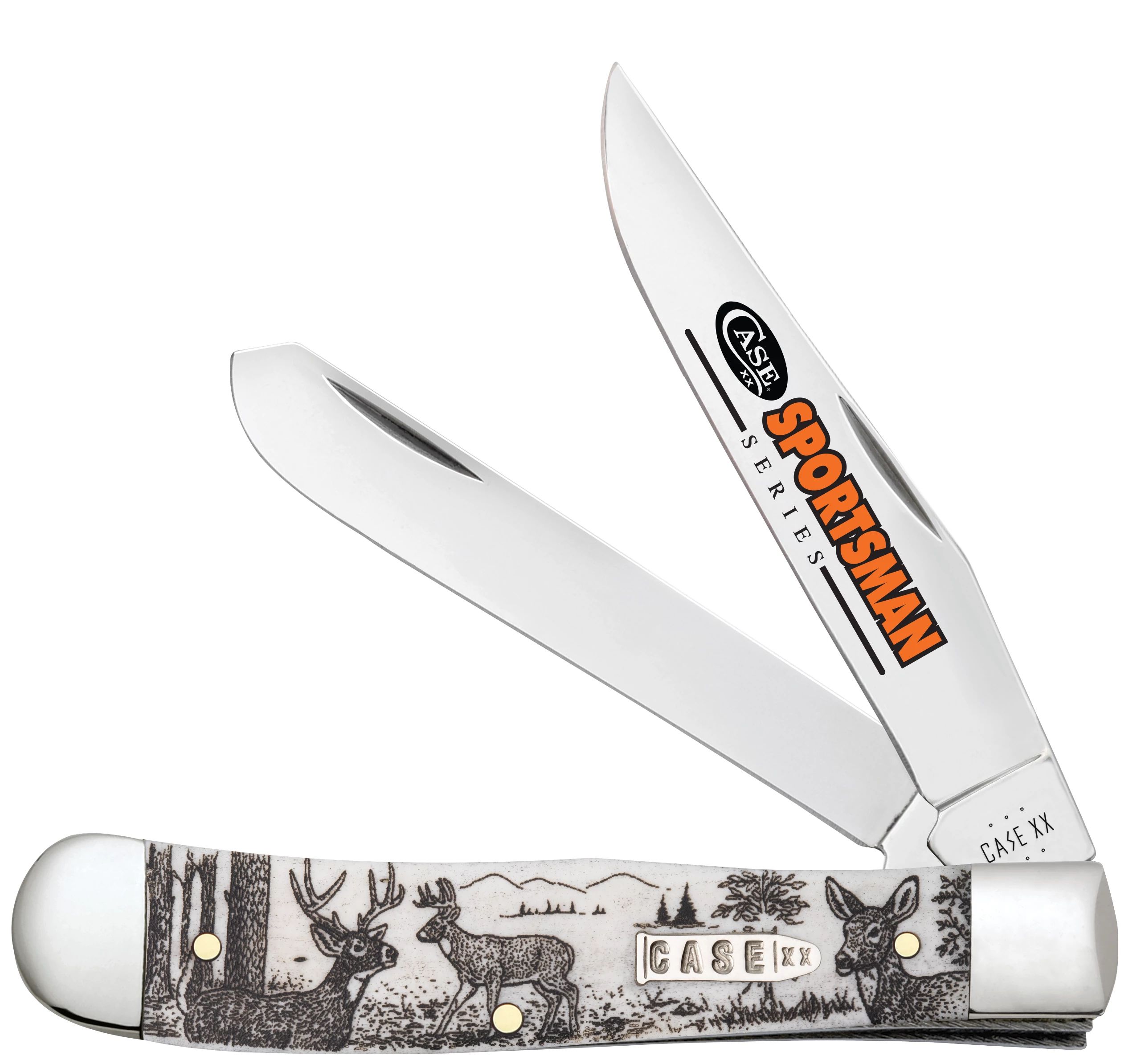 Sportsman Series Deer Embellished Smooth Natural Bone Trapper 81220