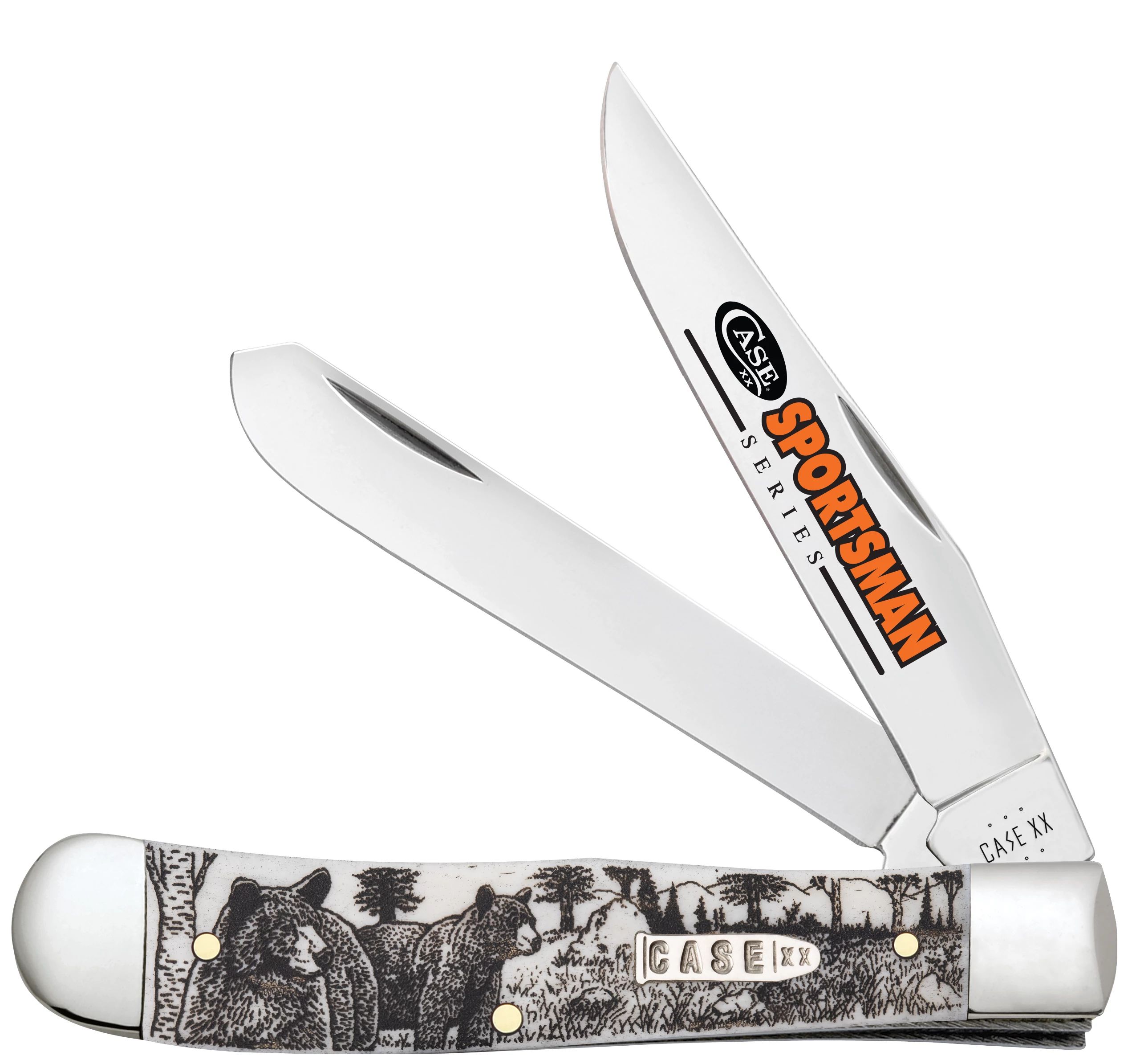 Sportsman Series Bear Embellished Smooth Natural Bone Trapper 81223