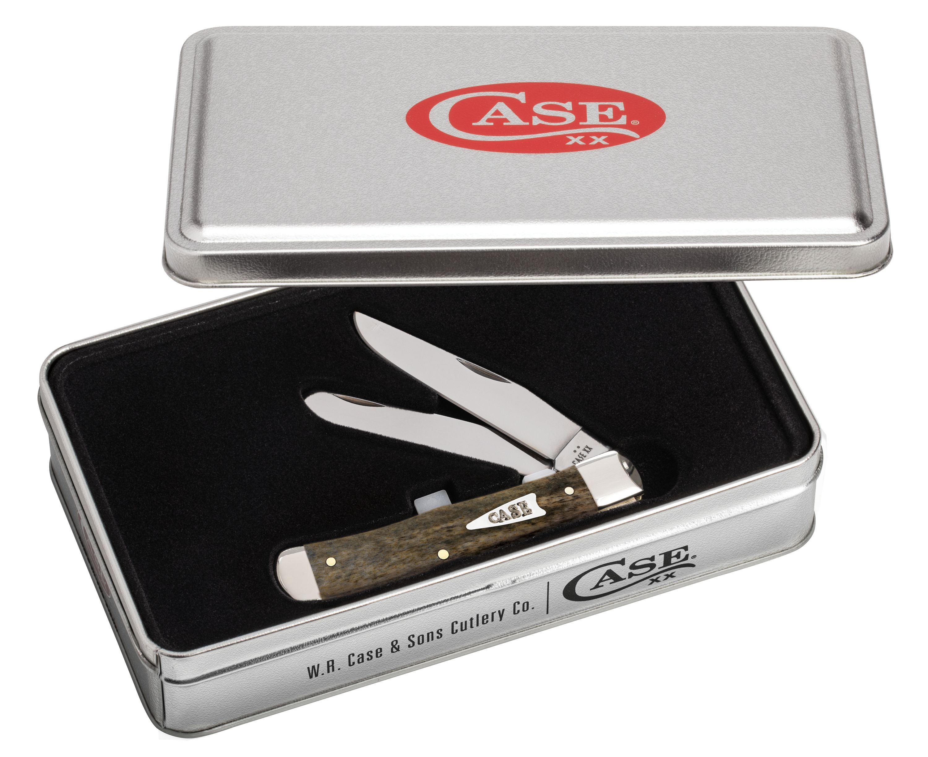 Case XX Smooth Olive Green Bone Trapper Gift Tin 10865