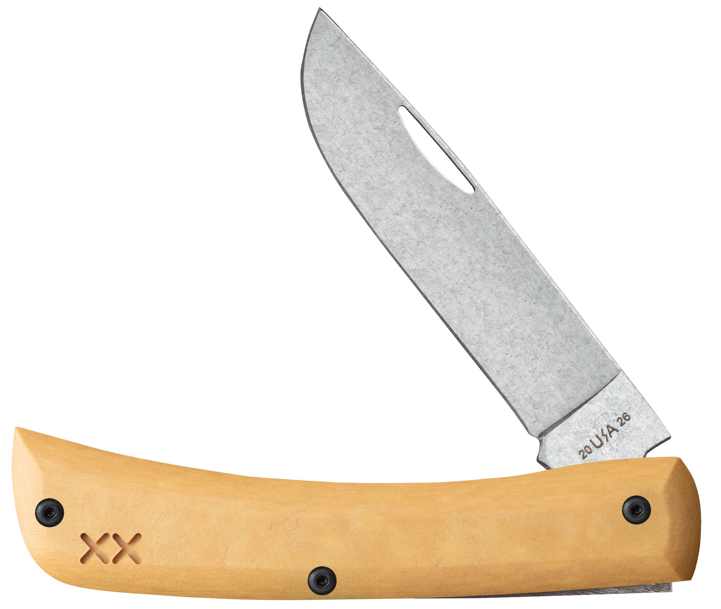 Crossroads™ Smooth Maple Valley Richlite® w/ Black G-10 Sod Buster® Jr. 66387 – wholesale Case XX knife