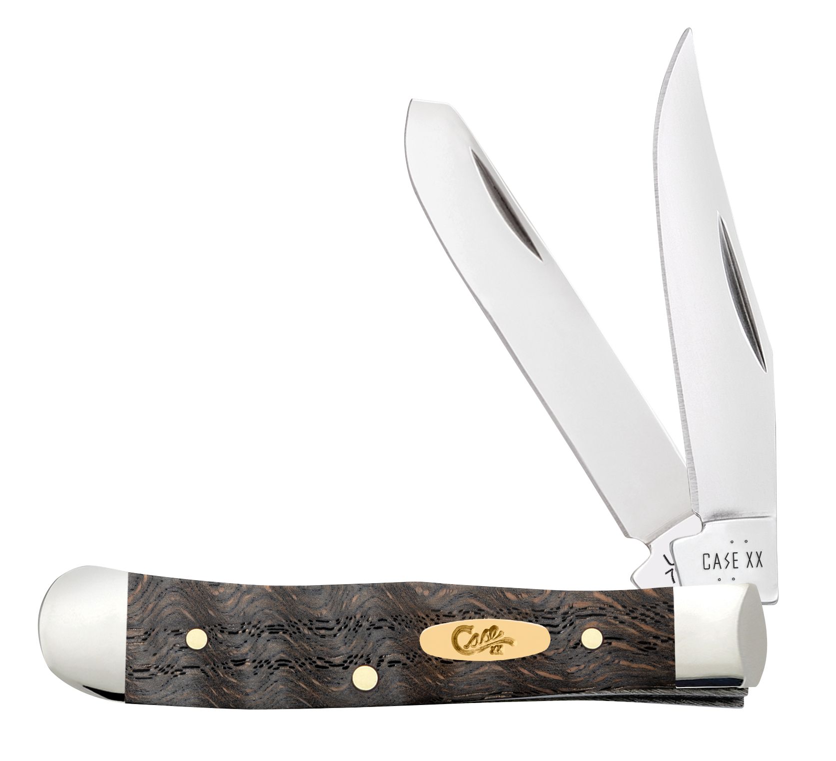 Smooth Black Curly Oak Wood Tiny Trapper – wholesale Case XX knife