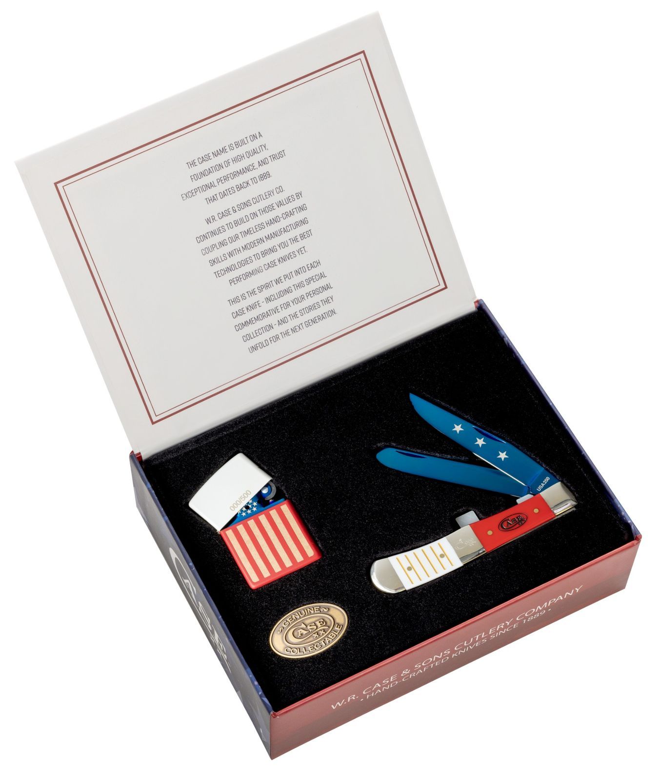 Case Trapper and Lighter Gift Set America 250 25000 Stainless 1/500 Pocket Knife – wholesale Case XX knife
