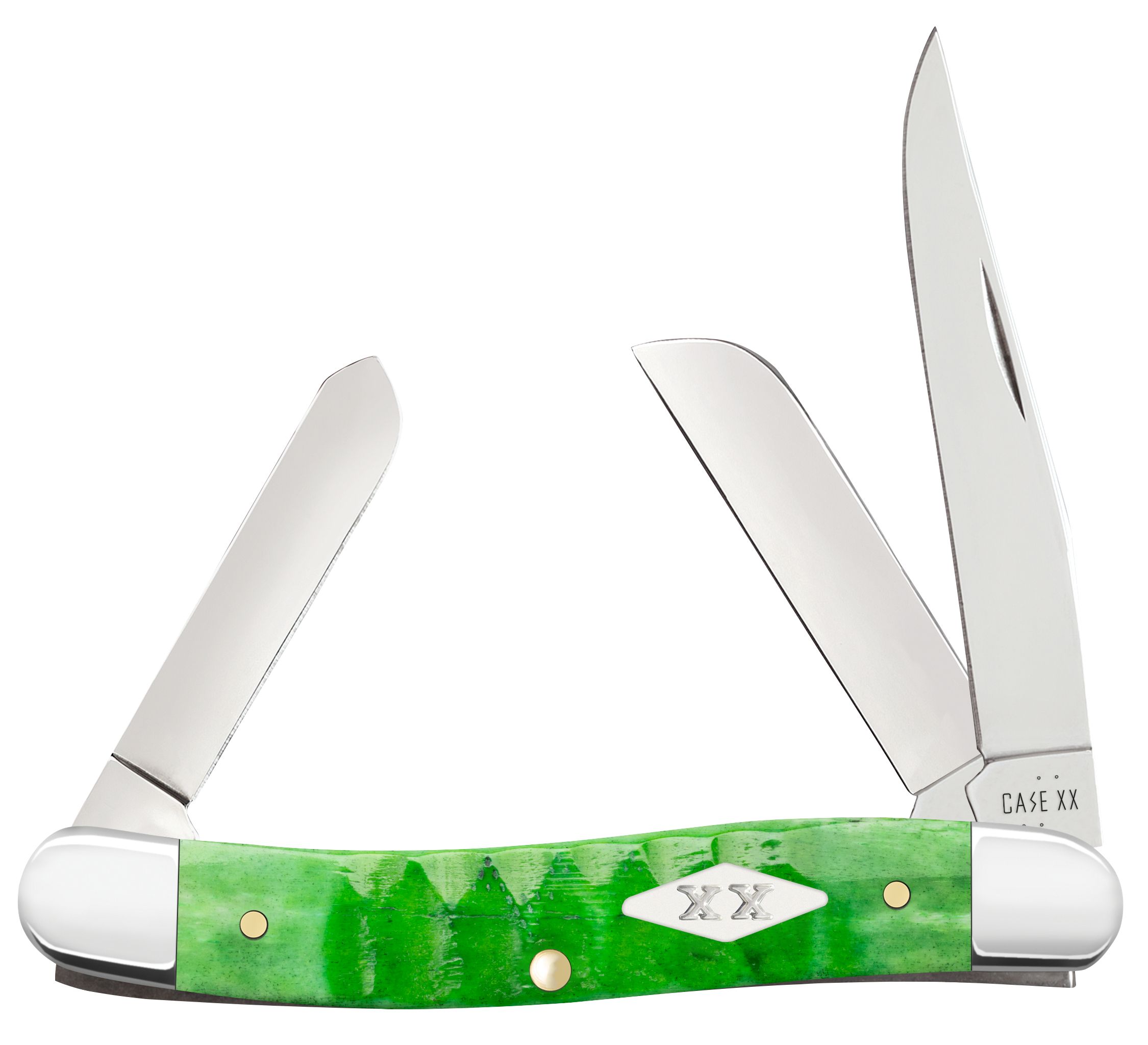 Gator Jigged Bright Green Bone Medium Stockman 11442 – wholesale Case XX knife