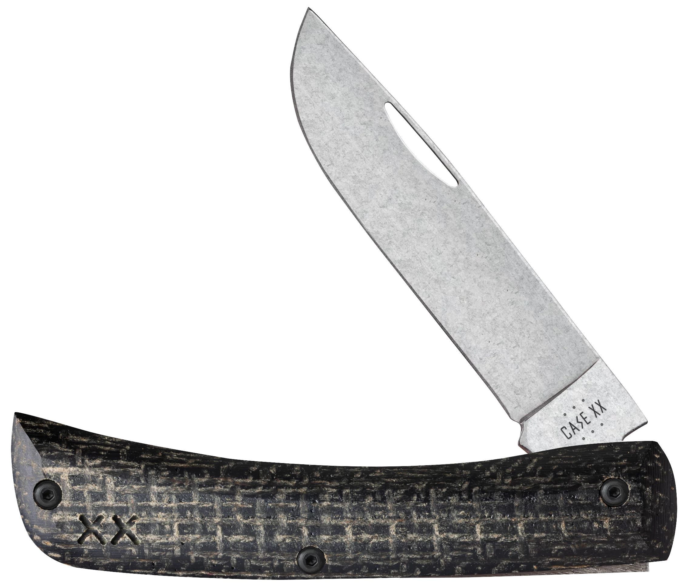Crossroads™ Black Burlap Laminate XR Sod Buster® Jr with Dayglow G-10 66382 – wholesale Case XX knife